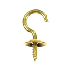 Ace Small Polished Brass Green Brass 0.875 in. L Cup Hook 8 lb 5 pk