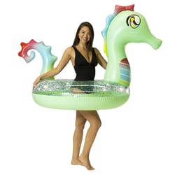 PoolCandy Multicolored PVC Inflatable Seahorse Floating Tube