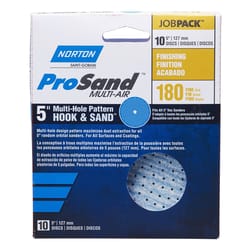 Norton ProSand 5 in. Ceramic Alumina Hook and Loop Sanding Disc 180 Grit Fine 10 pk