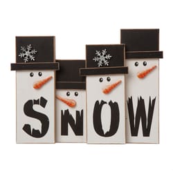 Glitzhome Black/White Snowman Family Table Decor 8.86 in.