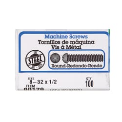 HILLMAN No. 8-32 Ga. X 1/2 in. L Combination Round Head Zinc-Plated Steel Machine Screws 100 pk