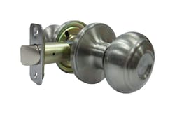 Faultless Fancy Mushroom Satin Nickel Passage Door Knob Right or Left Handed