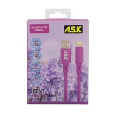 A.S.K Lightning to USB Cable 12 ft. Purple