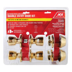 Ace Tulip Polished Brass Double Entry Door Kit 1-3/4 in.