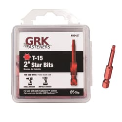 GRK Fasteners Star T-15 X 2 in. L Impact Power Bit Carbon Steel 25 pc