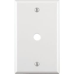 Leviton White 1 gang Thermoset Plastic Cable/Telco Wall Plate 1 pk