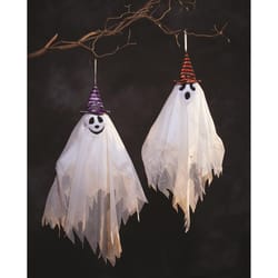 Fun World 27 in. Friendly Ghost with Hat Hanging Decor