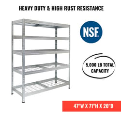 Ar Shelving Wire Heavy Duty 71 in. H X 47 in. W X 20 in. D Metal Shelving Unit