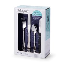 Pfaltzgraff Rockport Silver Stainless Steel Flatware Set 16 pc