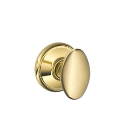 Schlage F Series Siena Bright Brass Passage Knob 1-3/4 in.