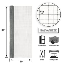 Garden Craft 36 in. H X 10 ft. L Galvanized Steel Hardware Cloth 1/4 in.