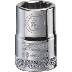 DeWalt 7/16 in. X 3/8 in. drive SAE 6 Point Socket 1 pc