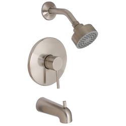 Huntington Brass Euro Satin Nickel Tub and Shower Faucet