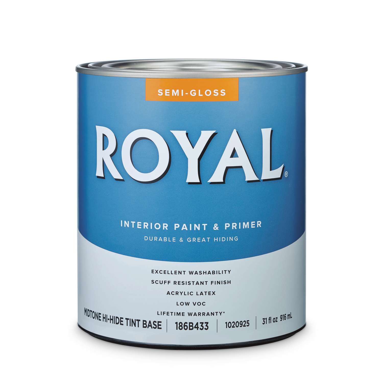 Royal Semi-Gloss Tint Base Midtone Hi-Hide Base Acrylic Latex Paint and ...