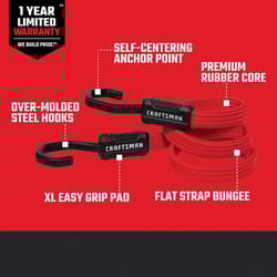 Craftsman We Build Pride Red Flat Bungee Cord 36 in. L 2 pk