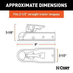CURT 2000 lb. cap. 2-1/2 in. 1.88 in. Straight-Tongue Coupler
