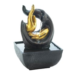 Cascading Fountains 8 in. H X 5.25 in. W X 5.25 in. L Golden Abstract Accent Poly Resin Tabletop Fou