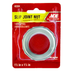 Ace 1-1/2 in. D Chrome Rubber Slip Joint Nut and Washer 1 pk