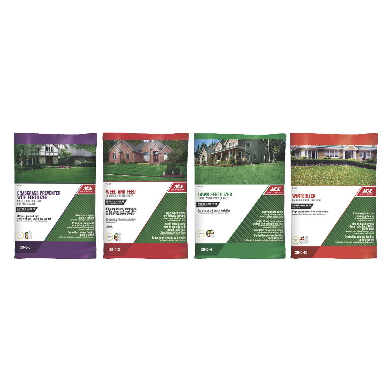 Ace 4 Step Annual Program Lawn Fertilizer 15000 sq. ft. For All Grasses Ace Hardware