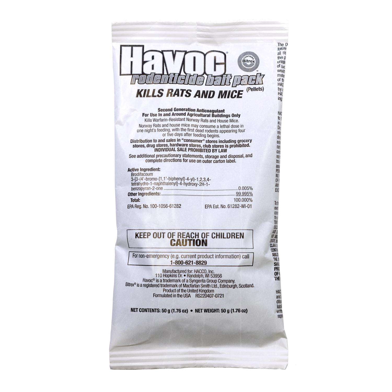 Havoc Bait Pellet Throw Pack For Mice and Rats 8.2 lb 40 pk