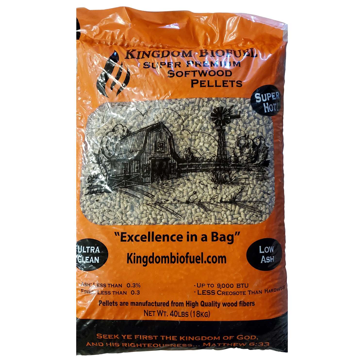 Kingdom Biofuel Super Premium Softwood Wood Pellet Fuel 40 lb - Ace Hardware