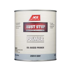 Ace Rust Stop Primer - Goes on Grey Oil-Based Enamel Rust Preventative Paint 1 qt