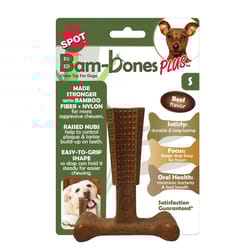 Spot Bam-bones Plus Brown Bamboo Fibers Beef Chew Dog Toy Small 1 pk