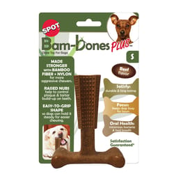 Spot Bam-bones Plus Brown Bamboo Fibers Beef Chew Dog Toy Small 1 pk