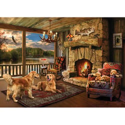 Cobble Hill Lakehouse Cabin Jigsaw Puzzle Cardboard 1000 pc