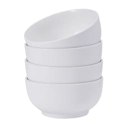 Studio Nova Alexis 16 oz White Porcelain Bowl Set 6 in. D 4 pc