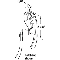 Prime-Line  1.1 in. L Aluminum  Silver  Zinc  Left  Casement Locking Handle Casement Operator Tee Ha 