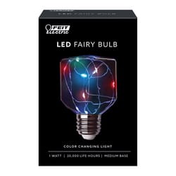 Feit Square E26 (Medium) LED Bulb Multi-Colored 1 Watt Equivalence 1 pk