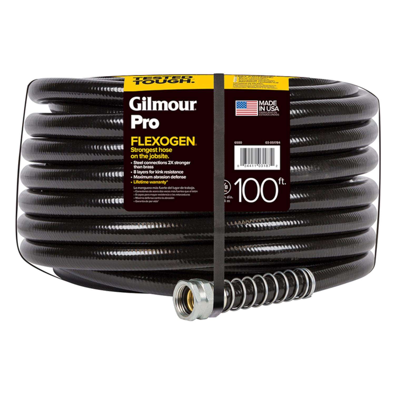 Gilmour Flexogen 5/8 in. D X 100 ft. L Garden Hose Black