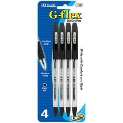 Bazic Products G-flex Black Oil Gel Pen 4 pk