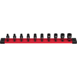 Milwaukee Shockwave 1/4 in. drive SAE 6 Point Standard Impact Rated Shallow Socket Set 10 pc