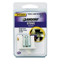 Jandorf 20 amps Single Pole Snap-In Toggle Appliance Switch White 1 pk