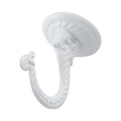 HILLMAN OOK Jumbo Vinyl Coated White Steel 1-1/2 in. L Swag Hook 30 lb 1 pk