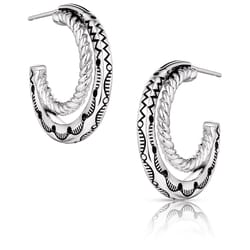 Montana Silversmiths Women's Enchanted Soul Hoop Silver Earrings