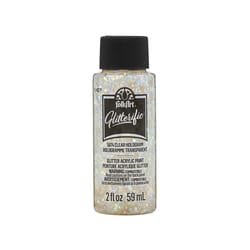 FolkArt Glitterific Glitter Clear Hologram Craft Paint Exterior and Interior 2 oz