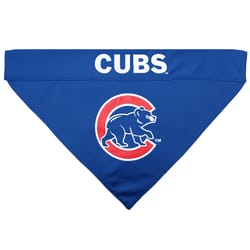 Pets First Blue/White Chicago Cubs Cotton/Nylon Dog Collar Bandana Small/Medium