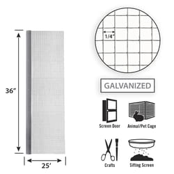 Garden Craft 36 in. H X 25 ft. L Galvanized Steel Hardware Cloth 1/4 in.