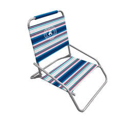 Caribbean Joe Galvanized Silver Steel Frame Foldable Lounge Chair