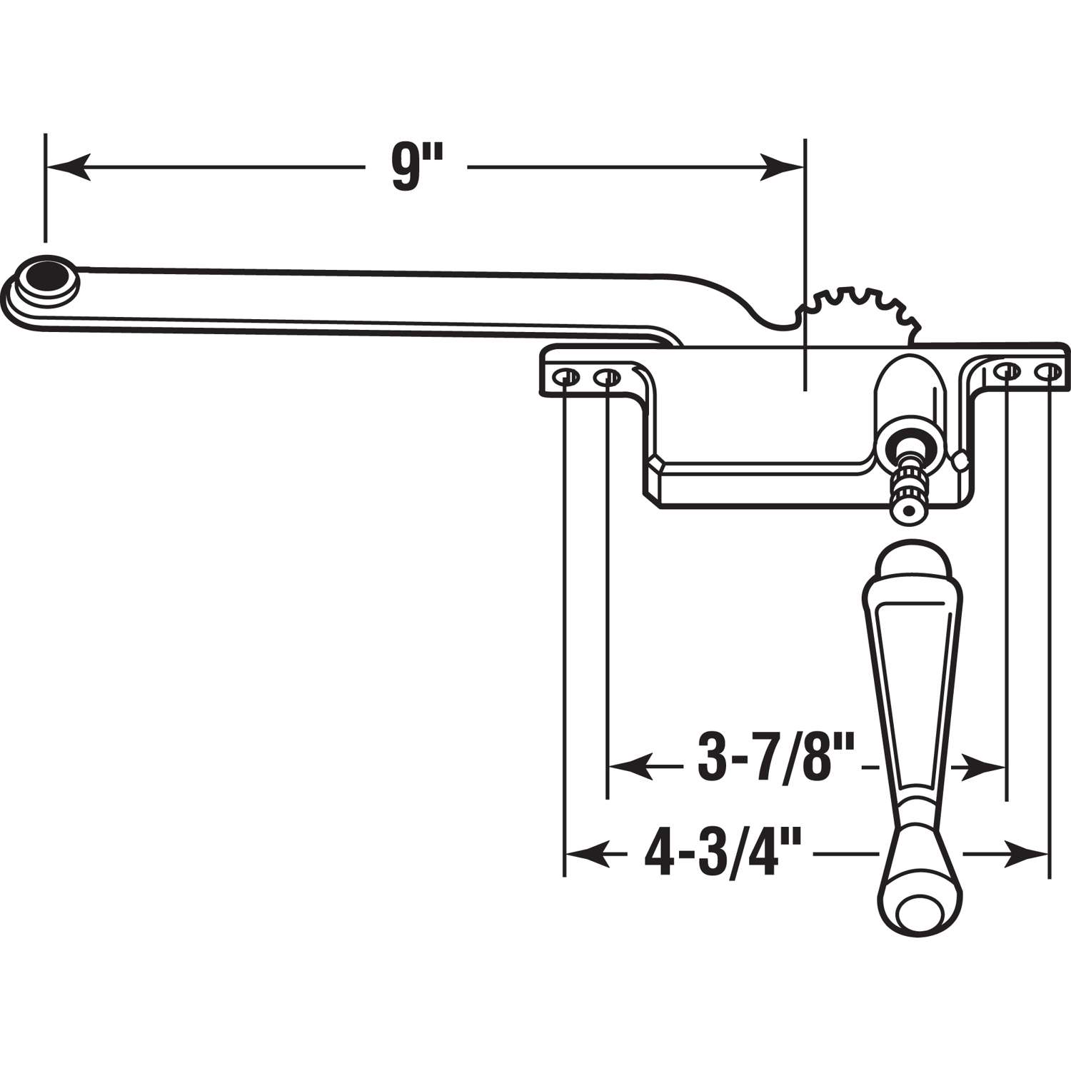 Prime-Line Die-Cast Gray Steel Right Single-Arm Casement Window Operator For Steel Framed Windows Prime-Line Die-Cast Gray Steel Right Single-Arm Casement Window Operator For Steel Framed Windows