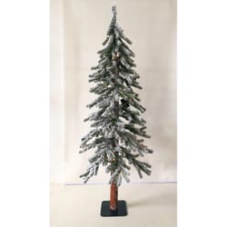 Gerson LED Electric Lighted Holiday Flocked Pine Christmas Tree 5 ft.