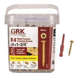 GRK Fasteners R4 No. 8 X 1-3/4 in. L Star Coated W-Cut Multi-Purpose Screws 925 pk