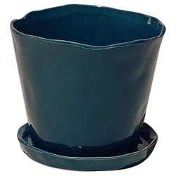 Chive Tika 5 in. D Ceramic Flower Pot Spruce