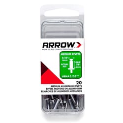 Arrow 5/32 in. D X 1/4 in. Aluminum Rivets Silver 20 pk