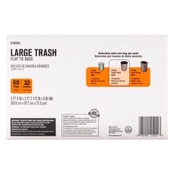 Ace 33 gal No Scent Scent Trash Bags Flap Tie 60 pk 0.85 mil