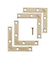 Ace 2 in. H X 2.750 in. W X 2 in. D Brass Flat Corner Brace