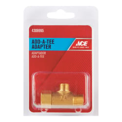 Ace Add A Tee 3/8 in. Female Compression Swivel X 1/4 in. D Male Compression Brass Adapter